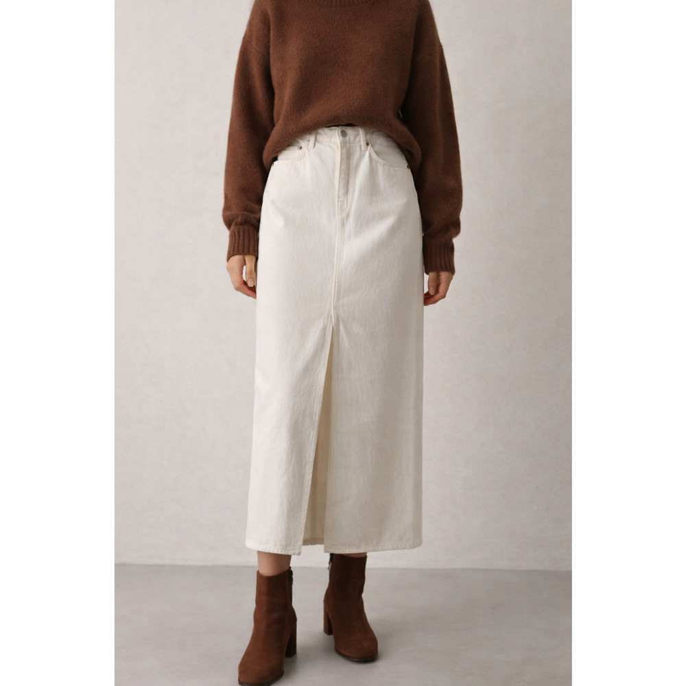 Agolde Cream Maxi Skirt